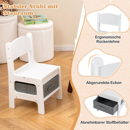 Chevalet réglable pour enfants avec tableau noir et tableau blanc, gris