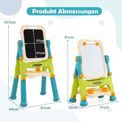 Chevalet réglable pour enfants avec tableau blanc et tableau noir double face