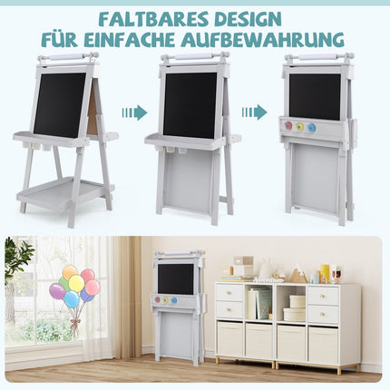Chevalet réglable pour enfants avec tableau blanc et tableau magnétique