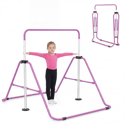 Verstellbarer Kinder-Turnbarren, faltbar, 90-130 cm, Lila