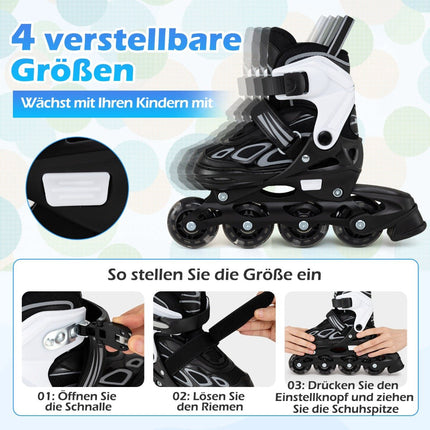 Patins à roues alignées réglables pour enfants avec roues lumineuses, taille M (EU 32-36)