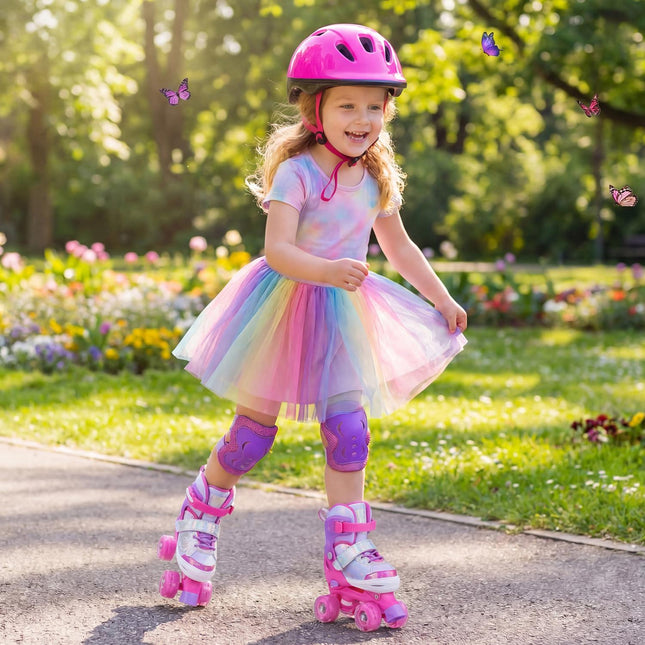 Patins à roulettes réglables pour enfants, roues lumineuses, 5-7 ans