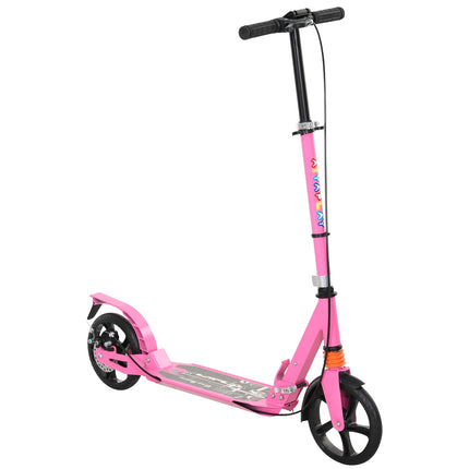 Verstellbarer Kinderroller mit Bremse, Pink, 6-12 Jahre