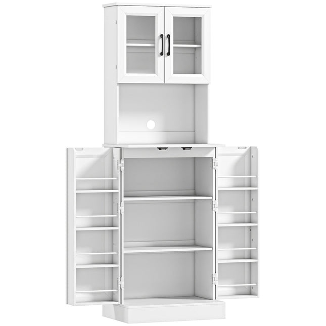 Verstellbarer Küchenschrank, MDF, Acryltüren, Weiß