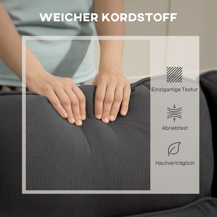 Verstellbares L-förmiges Schlafsofa mit Stauraum, Dunkelgrau