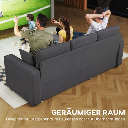 Verstellbares L-förmiges Schlafsofa mit Stauraum, Dunkelgrau