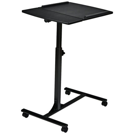 Bureau réglable pour ordinateur portable avec roulettes, 64 x 45 x 71-93 cm, noir
