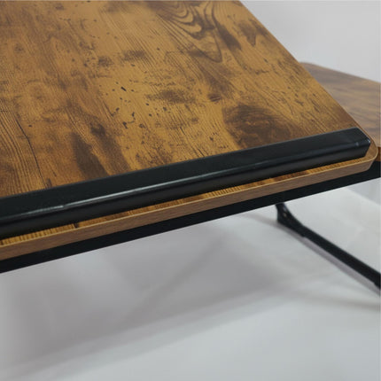 Table pour ordinateur portable réglable - Plateau pliable et inclinable effet bois
