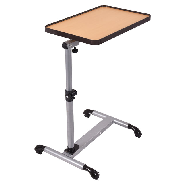 Table pour ordinateur portable réglable avec roulettes, plateau inclinable 52 x 34 cm