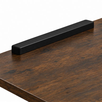 Adjustable Laptop Table with Castors, C-Shaped Frame – Brown, Black, 67-90 cm