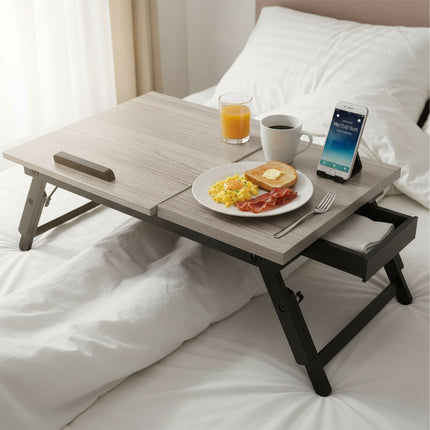 Table pour ordinateur portable réglable avec tiroir - Plateau inclinable
