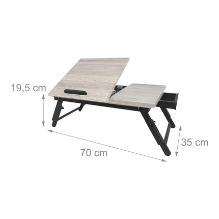 Table pour ordinateur portable réglable avec tiroir - Plateau inclinable