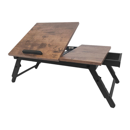 Table pour ordinateur portable réglable avec tiroir - Plateau inclinable, pliable