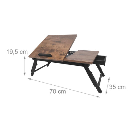 Table pour ordinateur portable réglable avec tiroir - Plateau inclinable, pliable