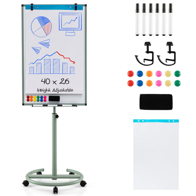 Magnetische höhenverstellbare Schreibtafel mit Rollen und Zubehör