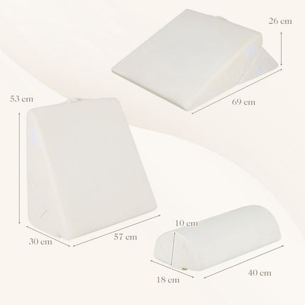 Verstellbares Memory Foam Keilkissen-Set – Cremeweiß