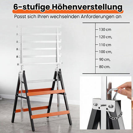 Verstellbare, klappbare Sägeböcke aus Metall, 2er-Pack, robuste Ausführung