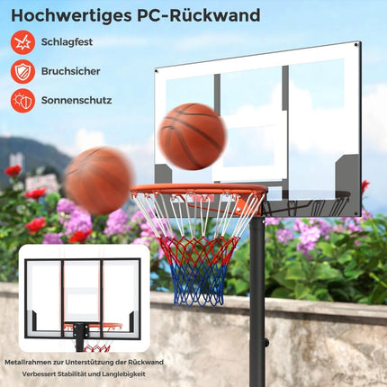 Panier de basket-ball extérieur réglable, hauteur réglable de 100 à 212 cm