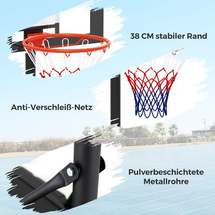 Panier de basket-ball extérieur réglable, hauteur réglable de 100 à 212 cm