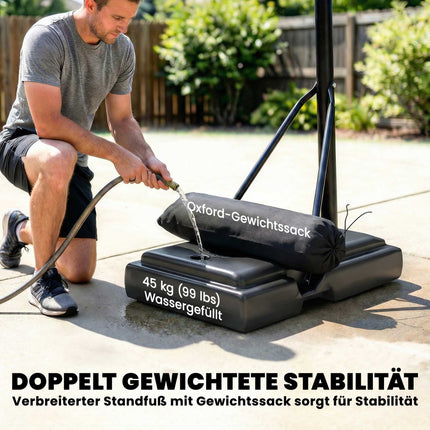 Panier de basket-ball extérieur réglable 135-305 cm avec roulettes