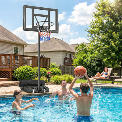 Panier de basket-ball extérieur réglable 135-305 cm avec roulettes