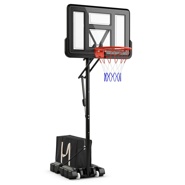 Verstellbarer Outdoor-Basketballkorb mit Rollen & Gewichtstasche