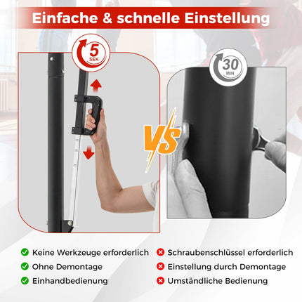 Verstellbarer Outdoor-Basketballkorb mit Rollen & Gewichtstasche