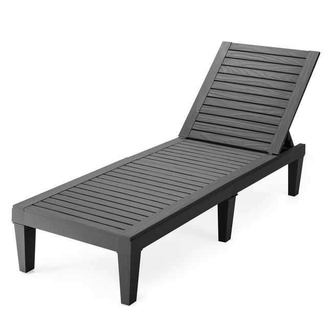 Transat d'extérieur réglable, noir, 190 x 57,5 x 29 cm