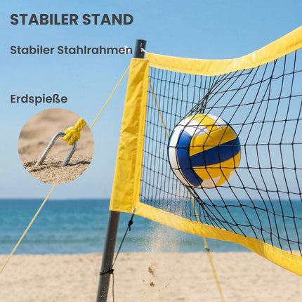 Verstellbares Outdoor-Volleyballnetz-Set mit Tragetasche