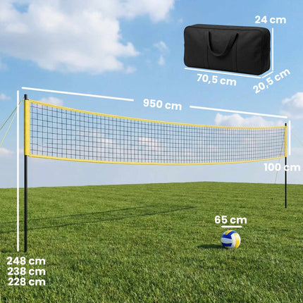 Verstellbares Outdoor-Volleyballnetz-Set mit Tragetasche