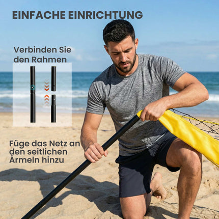 Verstellbares Outdoor-Volleyballnetz-Set mit Tragetasche
