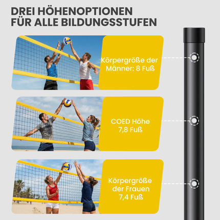 Verstellbares Outdoor-Volleyballnetz-Set mit Tragetasche