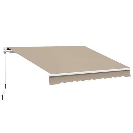 Verstellbare Terrassenmarkise, 3,95 x 3 m, Beige, mit Kurbel
