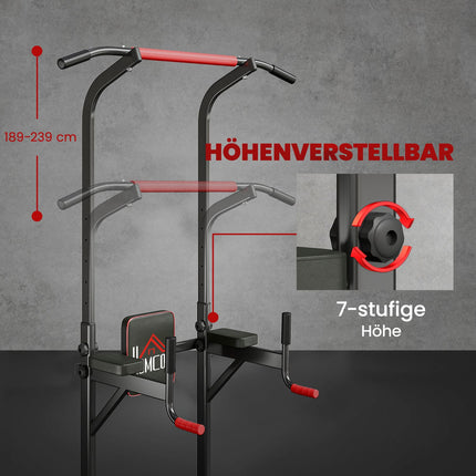 Verstellbarer Power Tower mit Klimmzugstange und Dip-Station