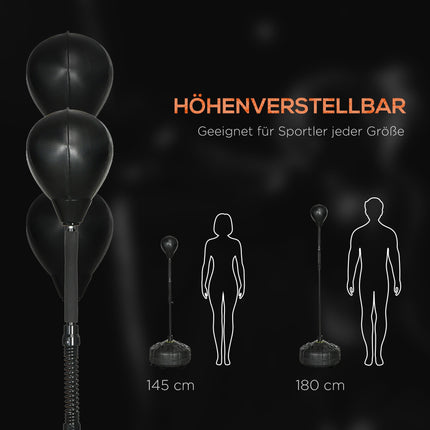 Verstellbarer Boxballständer mit befüllbarem Sockel, Schwarz
