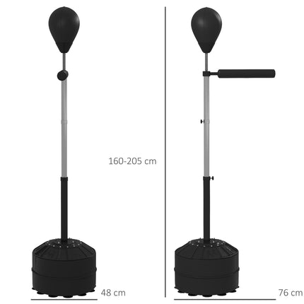 Ballon de frappe ajustable avec barre de réflexe, noir, 160-205 cm