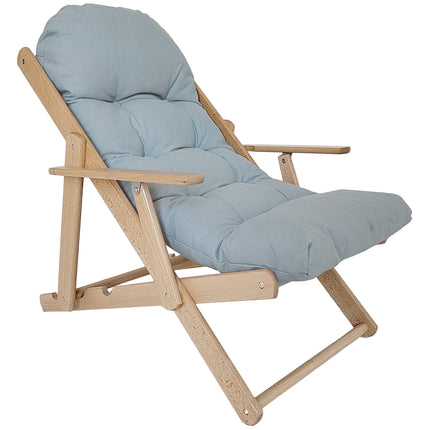 Fauteuil inclinable réglable, structure en hêtre, gris clair