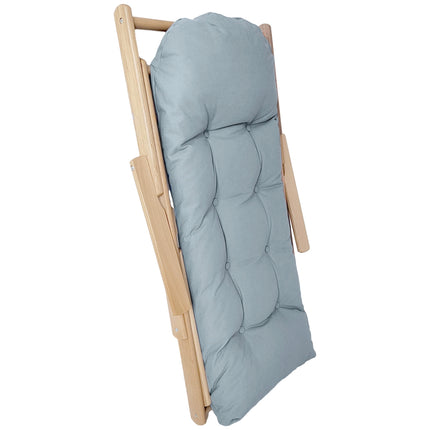 Fauteuil inclinable réglable, structure en hêtre, gris clair