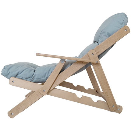 Fauteuil inclinable réglable, structure en hêtre, gris clair