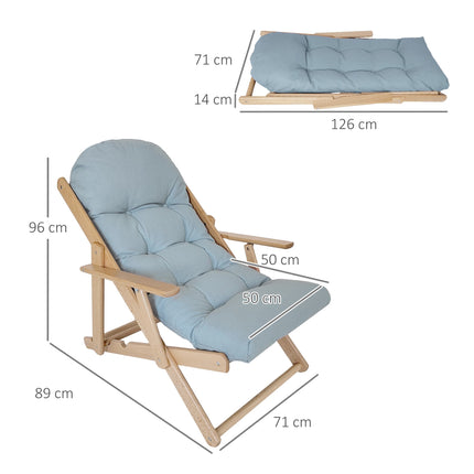Fauteuil inclinable réglable, structure en hêtre, gris clair