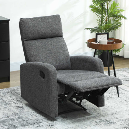 Fauteuil inclinable réglable avec repose-pieds, tissu gris