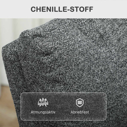 Fauteuil inclinable réglable avec repose-pieds, tissu gris