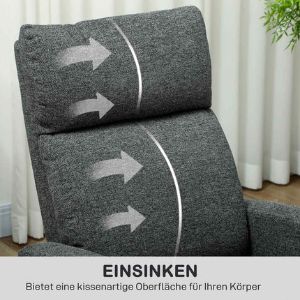 Fauteuil inclinable réglable avec repose-pieds, tissu gris