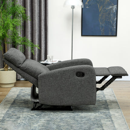 Fauteuil inclinable réglable avec repose-pieds, tissu gris