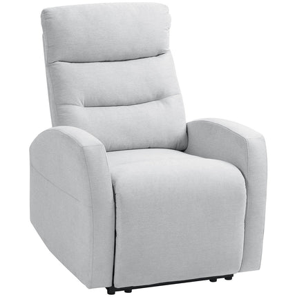 Fauteuil inclinable réglable avec repose-pieds, tissu gris clair
