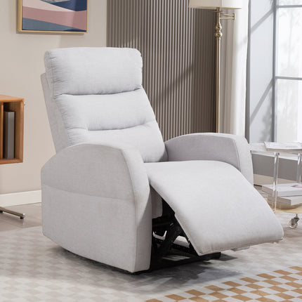 Fauteuil inclinable réglable avec repose-pieds, tissu gris clair