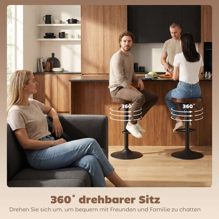 Verstellbare Sattelbarhocker, Ulmenholz, 2er-Set