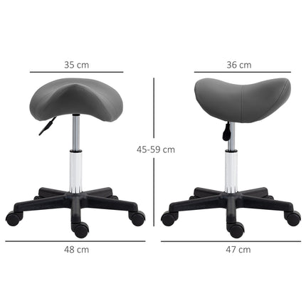 Verstellbarer Sattelhocker, Kunstleder schwarz, 120 kg Tragkraft