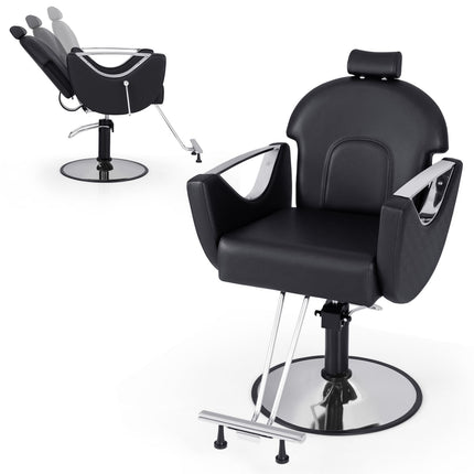 Fauteuil de salon réglable avec appui-tête et rotation à 360°, noir