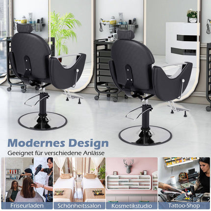 Fauteuil de salon réglable avec appui-tête et rotation à 360°, noir